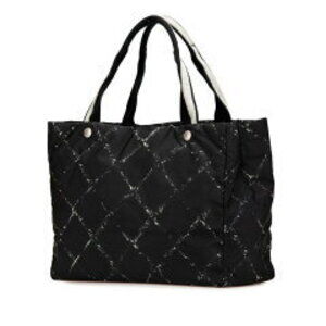 Chanel Bag Handbag Black Tote Travel Line